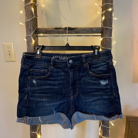 American Eagle Super Hi-Rise Shortie Jean Shorts - Picture 1 of 5